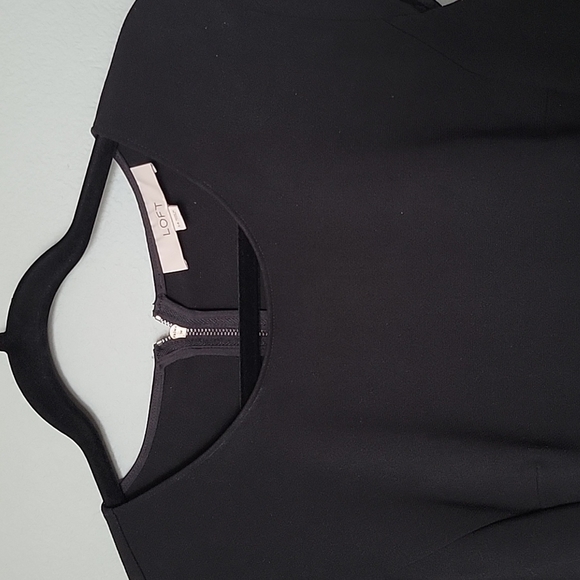 Loft size 14 black twill Officecore Witchy sheath dress - Picture 3 of 8